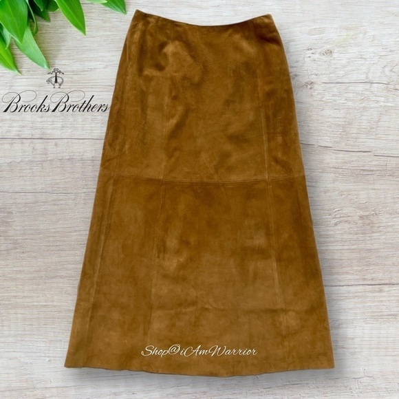 Brooks Brothers RARE buttery caramel toffee suede maxi skirt *shop@iamwarrior - Picture 4 of 11